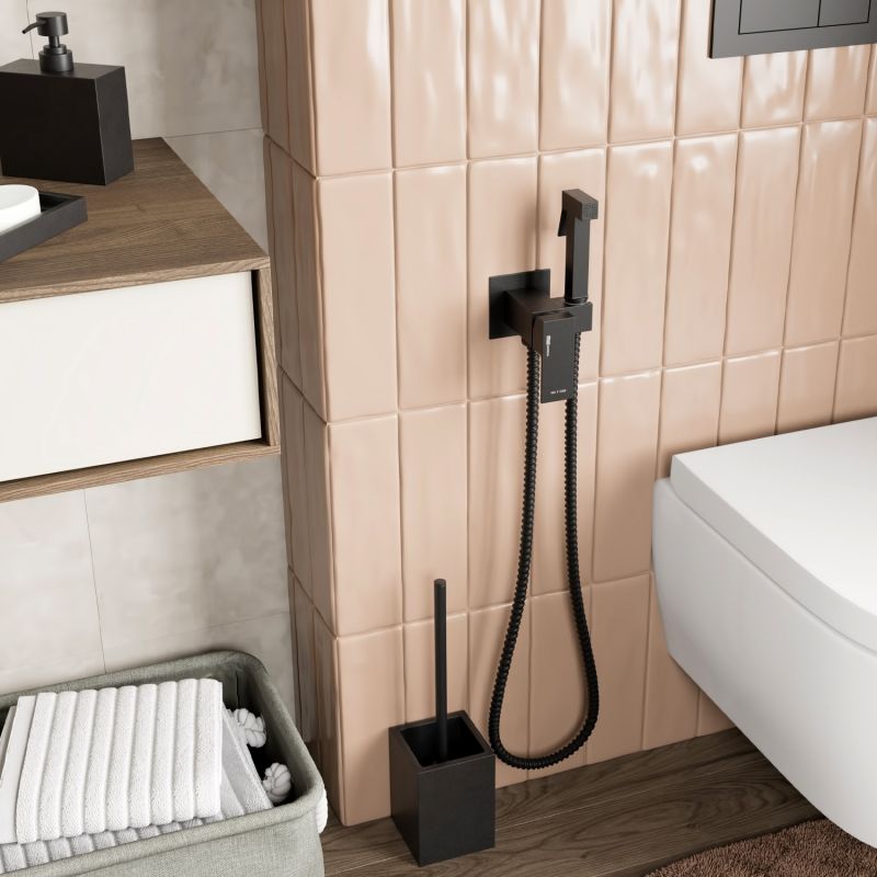 Гигиенический душ WasserKRAFT A71638, со встраиваемым смесителем, цвет черный - фото 1