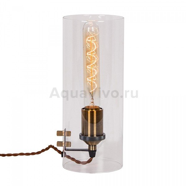 Интерьерная настольная лампа Citilux Эдисон CL450802, арматура бронза, плафон стекло прозрачное, 11х11 см