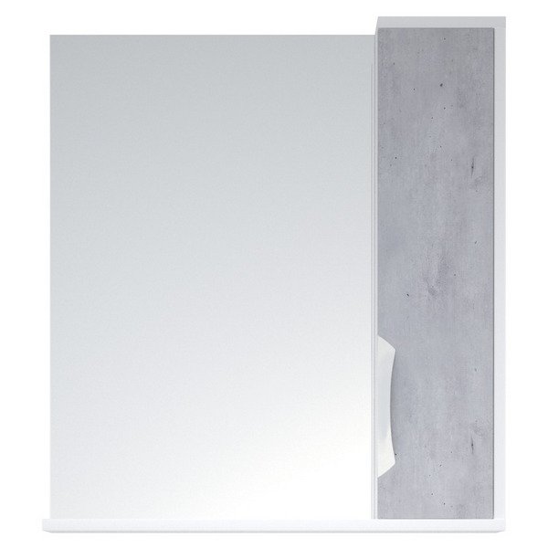 Шкаф-зеркало Corozo Чикаго 65, правый, цвет белый / бетон