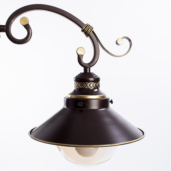 Потолочная люстра Arte Lamp Grazioso A4577PL-3CK, арматура коричневая / золото, плафоны стекло прозрачное, 61х61 см