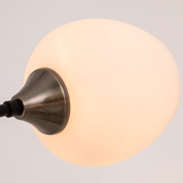 Подвесная люстра Arte Lamp Skat A3564PL-8BK, арматура черная, плафоны стекло белое, 85х85 см