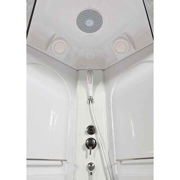 Душевая кабина Deto L510 100x100, стекло прозрачное, профиль хром матовый, с гидромассажем, с крышей - фото 1