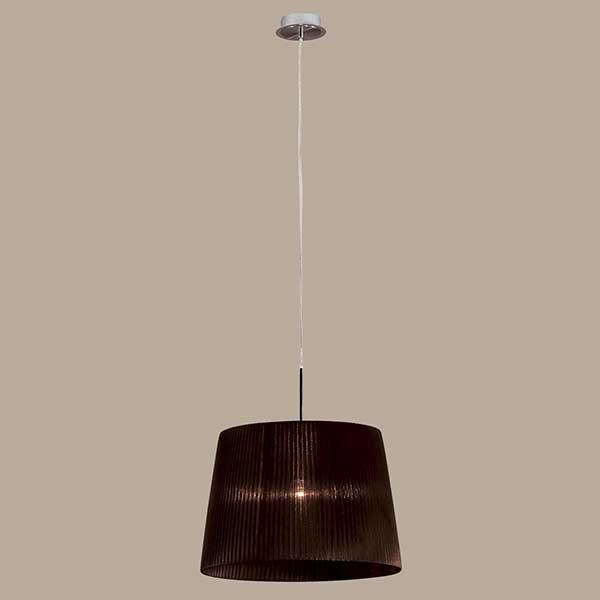 Подвесной светильник Citilux 913 CL913612, арматура хром, плафон ткань коричневая, 41х41 см - фото 1