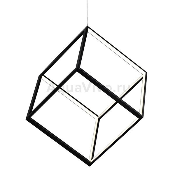 Подвесной светильник Citilux Куб CL719301, арматура черная, плафон металл / полимер черный, 53х53 см - фото 1