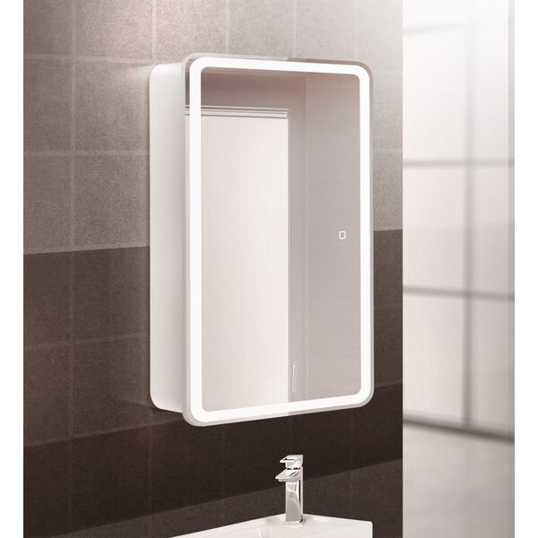 Шкаф-зеркало BelBagno Marino SPC-MAR-500/800-1A-LED-TCH 50x80, с подсветкой и сенсорным выключателем, цвет белый - фото 1