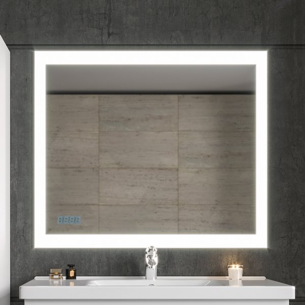 Зеркало Бриклаер Вега / Мальта 100x80, с подсветкой и часами - фото 1