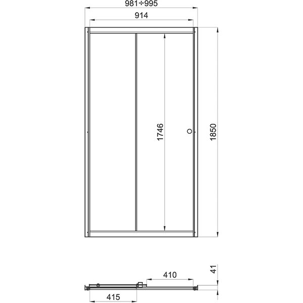 Душевая дверь Тритон Слайд 100, стекло прозрачное с полосами, профиль белый - фото 1