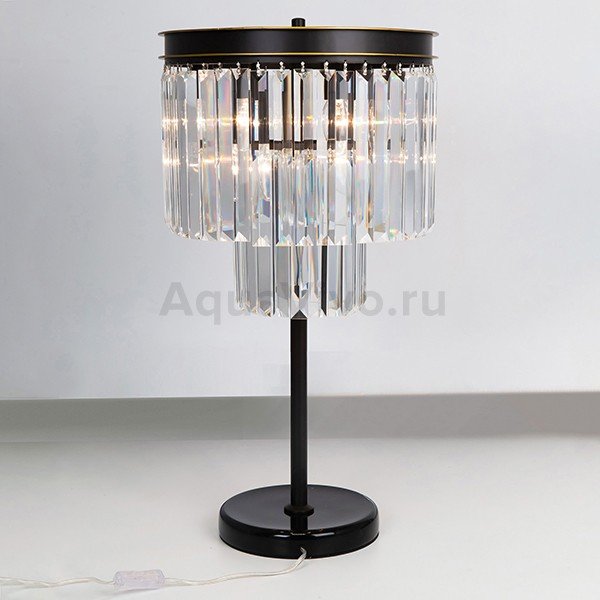 Интерьерная настольная лампа Citilux Мартин CL332861, арматура венге, плафон хрусталь прозрачный, 36х36 см - фото 1