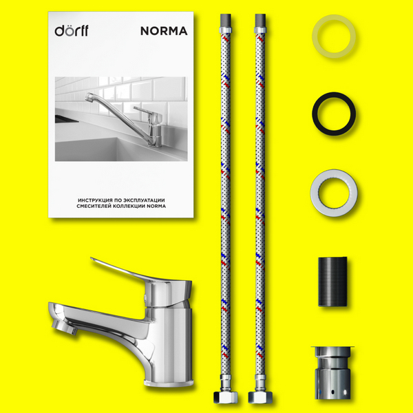 Смеситель Dorff Norma D1002100 для раковины, цвет хром - фото 1