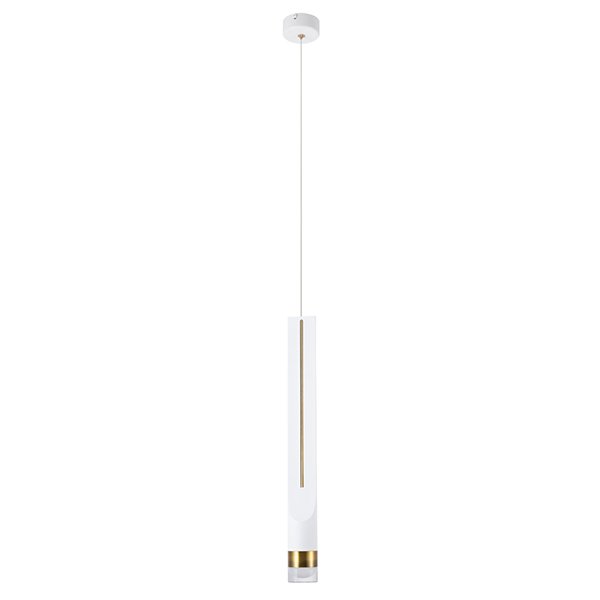 Подвесной светильник Arte Lamp Kraz A2307SP-1WH, арматура белая / золото, плафон металл белый, 5х5 см
