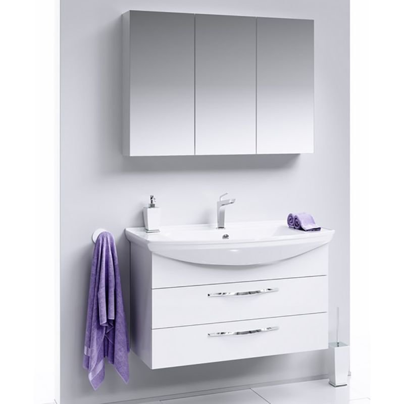 Шкаф-зеркало Aqwella MC 100, цвет белый - фото 1