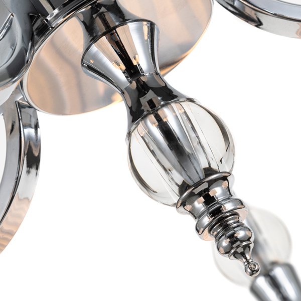 Подвесная люстра Arte Lamp Ibiza A4038PL-5CC, арматура хром / прозрачная, плафоны ткань белая, 60х60 см - фото 1