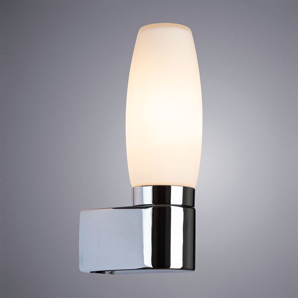 Бра Arte Lamp Aqua A1209AP-1CC, арматура хром, плафон стекло белое, 8х12 см - фото 1