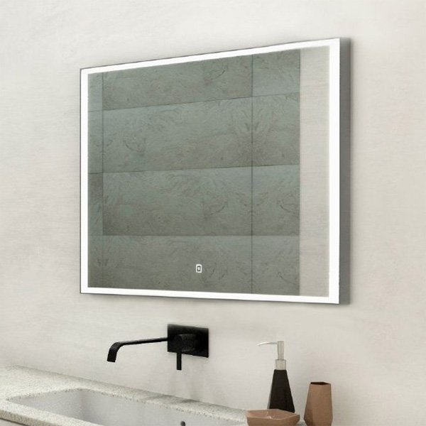 Зеркало Art & Max Arezzo 100x80, с подсветкой и диммером, в цвете хром