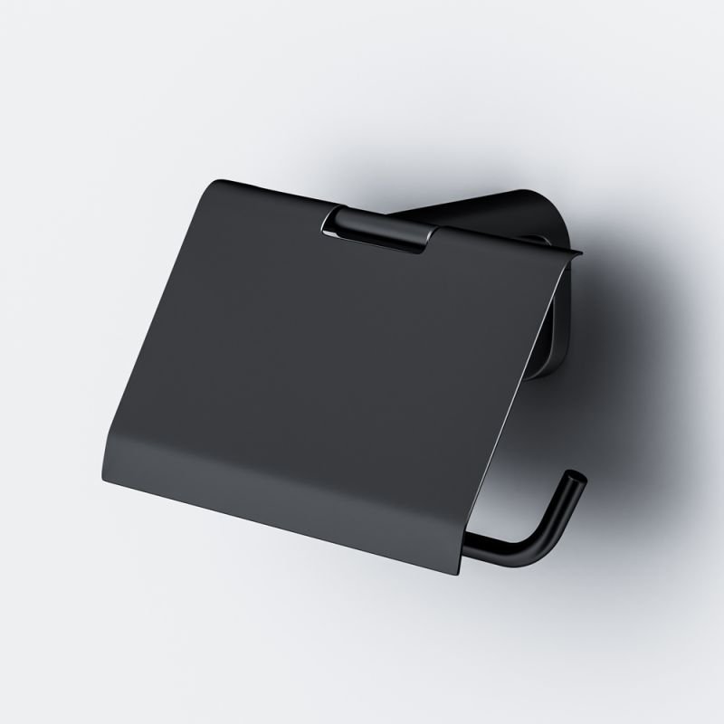 Держатель туалетной бумаги AM.PM X-Joy A84341422, с крышкой, цвет черный - фото 1