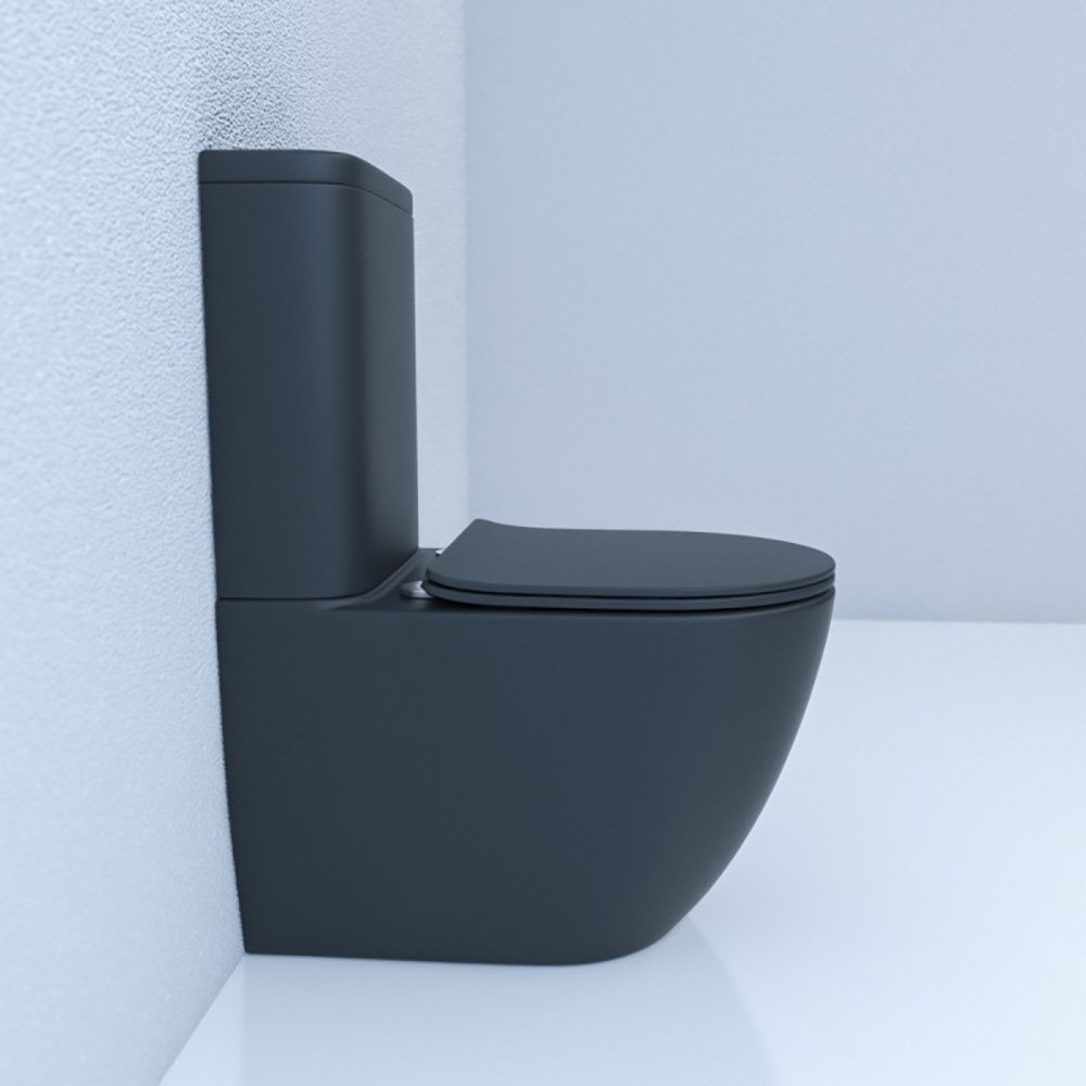 Унитаз Esbano Fortex-N Matt Black напольный, безободковый, с сиденьем микролифт, цвет черный матовый - фото 1