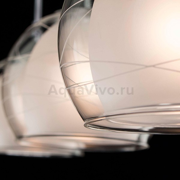 Подвесной светильник Citilux Буги CL157131, арматура белый / хром, плафоны стекло белое / прозрачное, 59х15 см