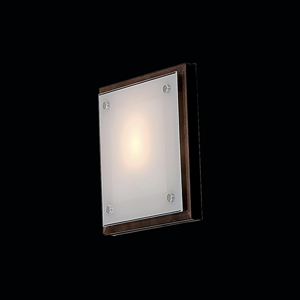Настенный светильник Citilux 938 CL938311, арматура хром / венге, плафон стекло белое, 30х30 см
