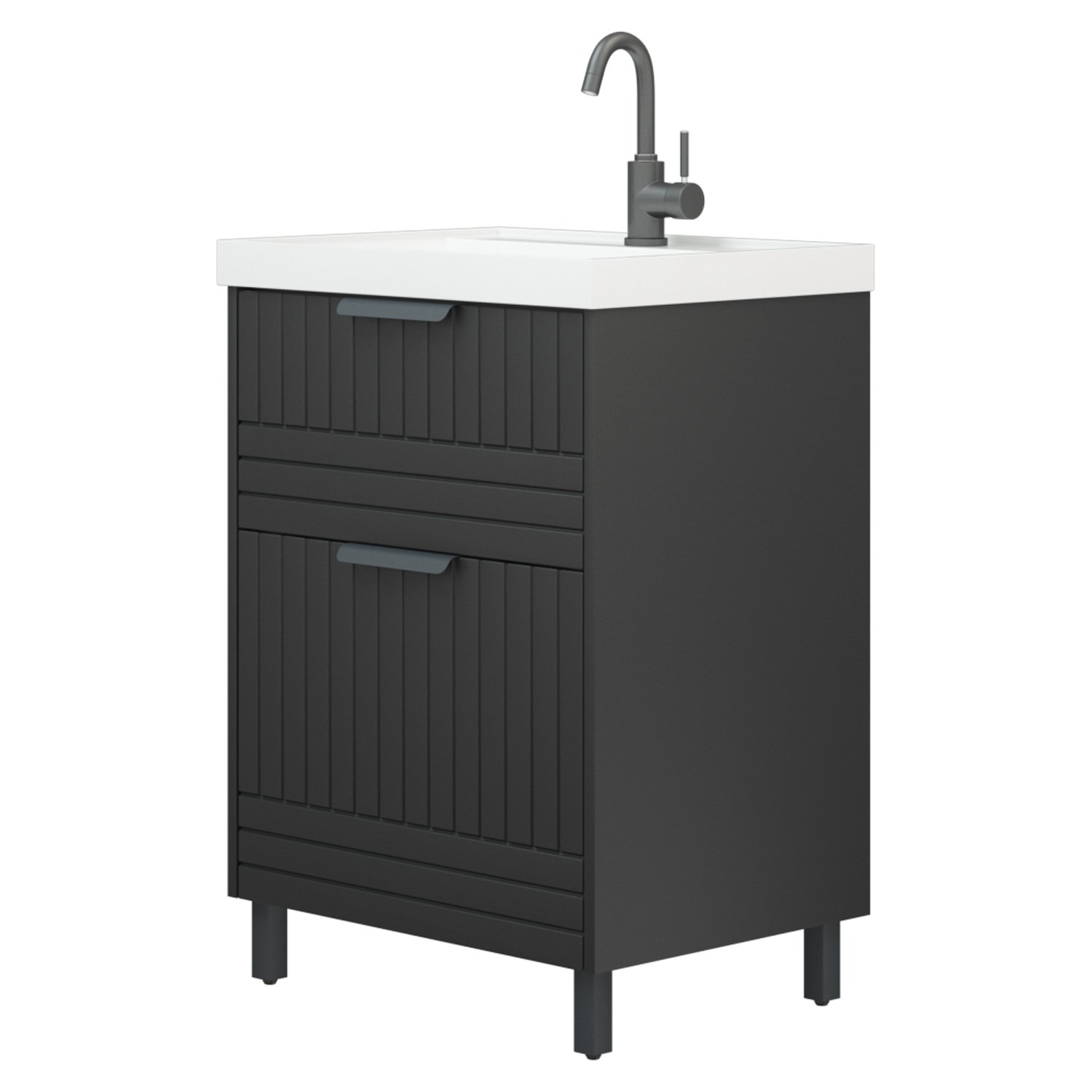 Мебель для ванной Corozo Терра Люкс 60, цвет графит матовый - фото 1