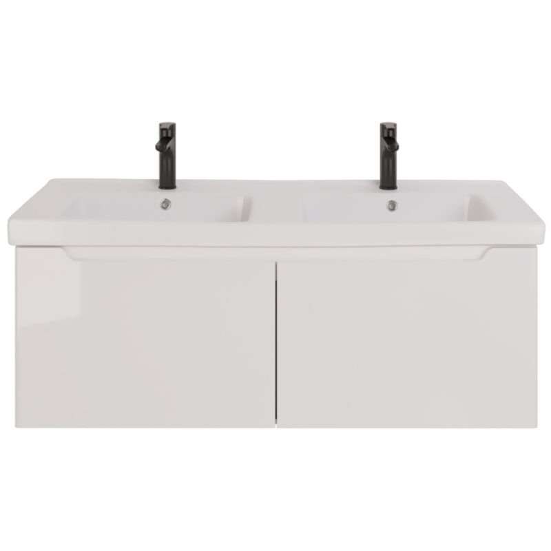 Мебель для ванной Dreja W 125, с 2 ящиками, цвет белый глянец - фото 1
