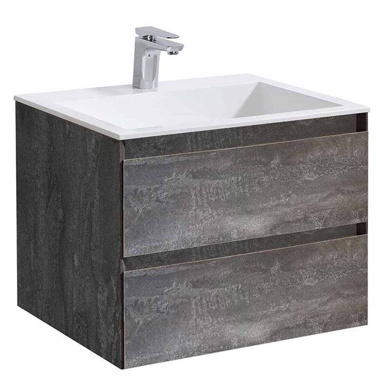 Мебель для ванной Vincea Luka 60, с 2 ящиками, цвет серый камень
