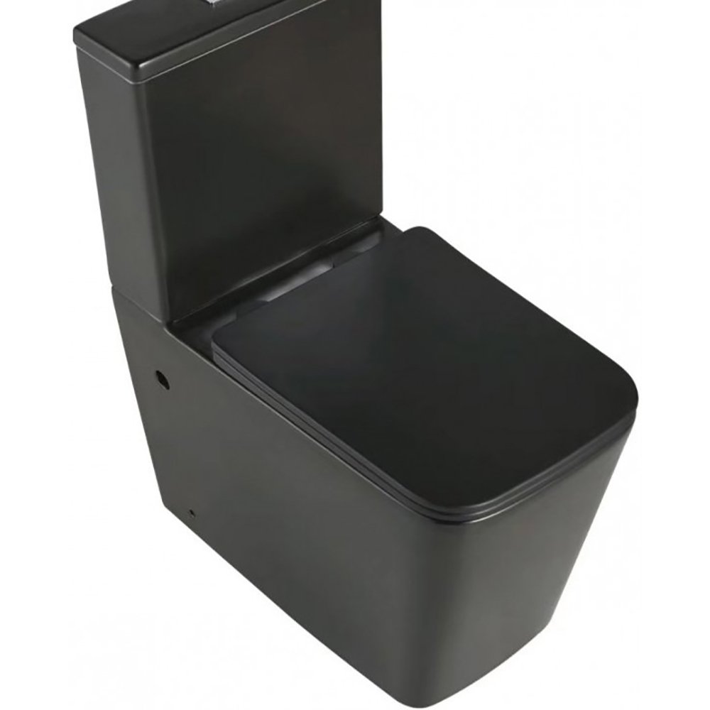Унитаз Esbano Duero напольный, безободковый, с сиденьем микролифт, цвет черный матовый - фото 1