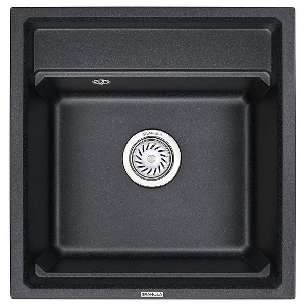 Кухонная мойка Granula Kitchen Space KS-5002 BL 50x51, с дозатором для жидкого мыла, сушилкой, цвет черный