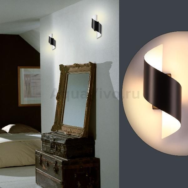 Настенный светильник Odeon Light Boccolo 3542/5LW, арматура черная, плафон металл черный, 13х30 см - фото 1