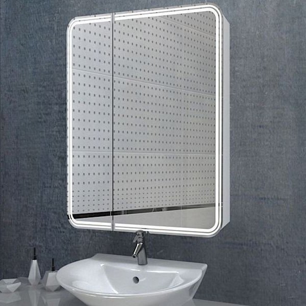 Шкаф-зеркало Art & Max Verona 80, правый, с подсветкой и диммером, цвет белый - фото 1
