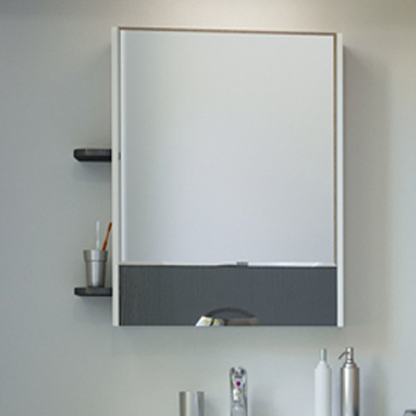 Шкаф-зеркало Mixline Байкал 70, цвет серый