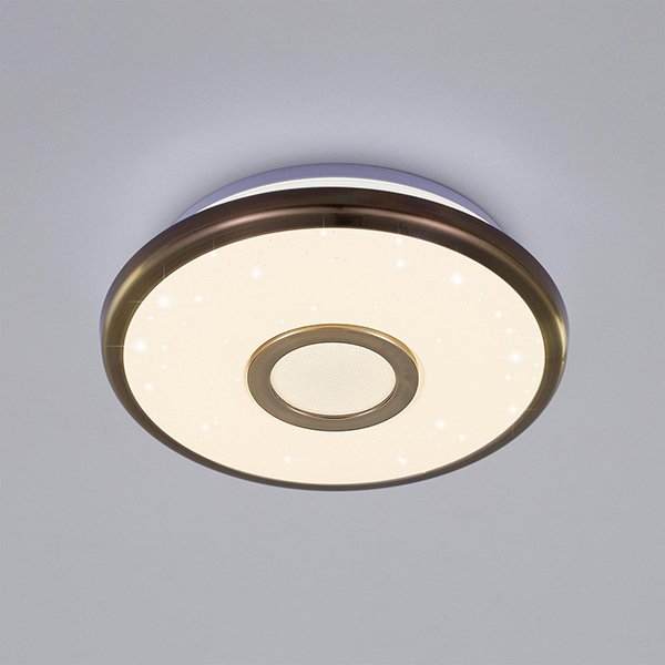Потолочный светильник Citilux Старлайт CL703B13, арматура бронза, плафон полимер белый / бронза, 21х21 см
