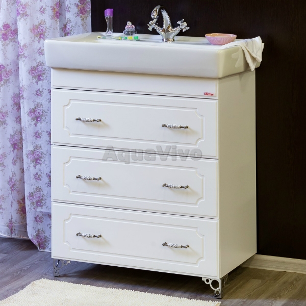 Мебель для ванной Sanflor Ксения 80/2, цвет белый, напольная - фото 1