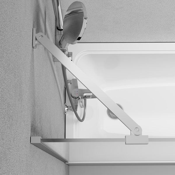 Шторка на ванну AM.PM Gem 80 W90BS-080-140CM, стекло матовое, профиль хром - фото 1