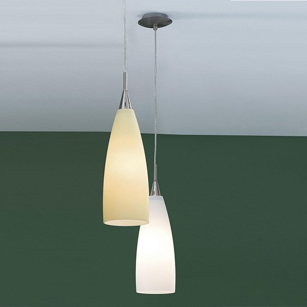 Подвесной светильник Citilux CL942011, арматура хром, плафон стекло белое, 13х13 см