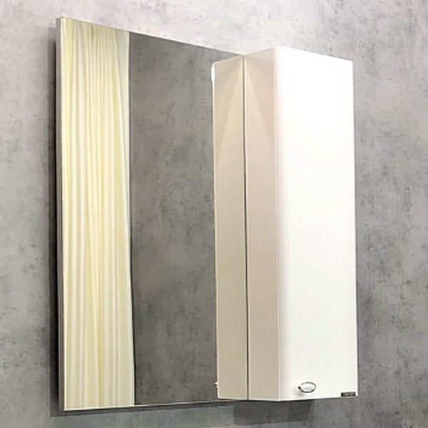 Шкаф-зеркало Comforty Неаполь 80, цвет белый глянец