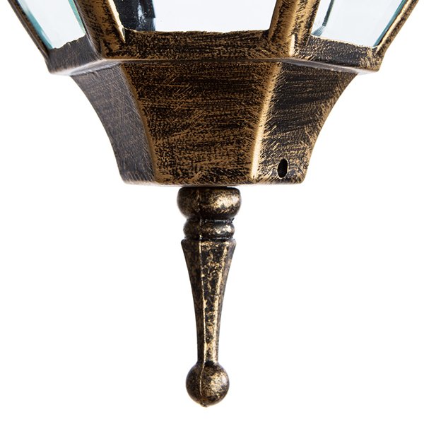 Настенный фонарь уличный Arte Lamp Pegasus A3152AL-1BN, арматура золото / черная, плафон стекло прозрачное, 16х18 см - фото 1
