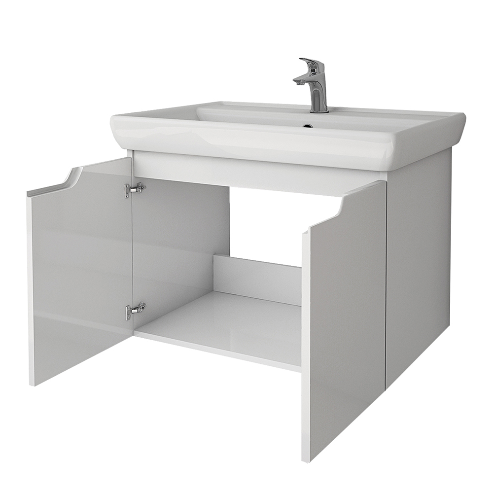 Мебель для ванной Dreja Q (D) 70, с 2 дверцами, цвет белый глянец