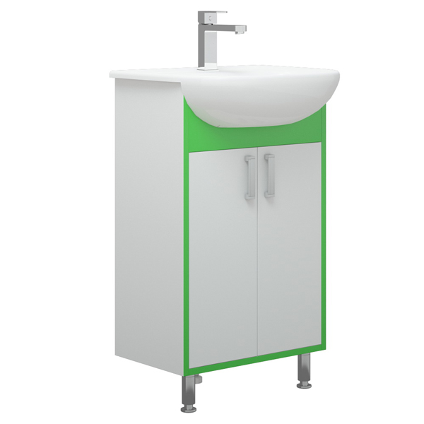 Мебель для ванной Corozo Спектр 50, цвет белый / зеленый