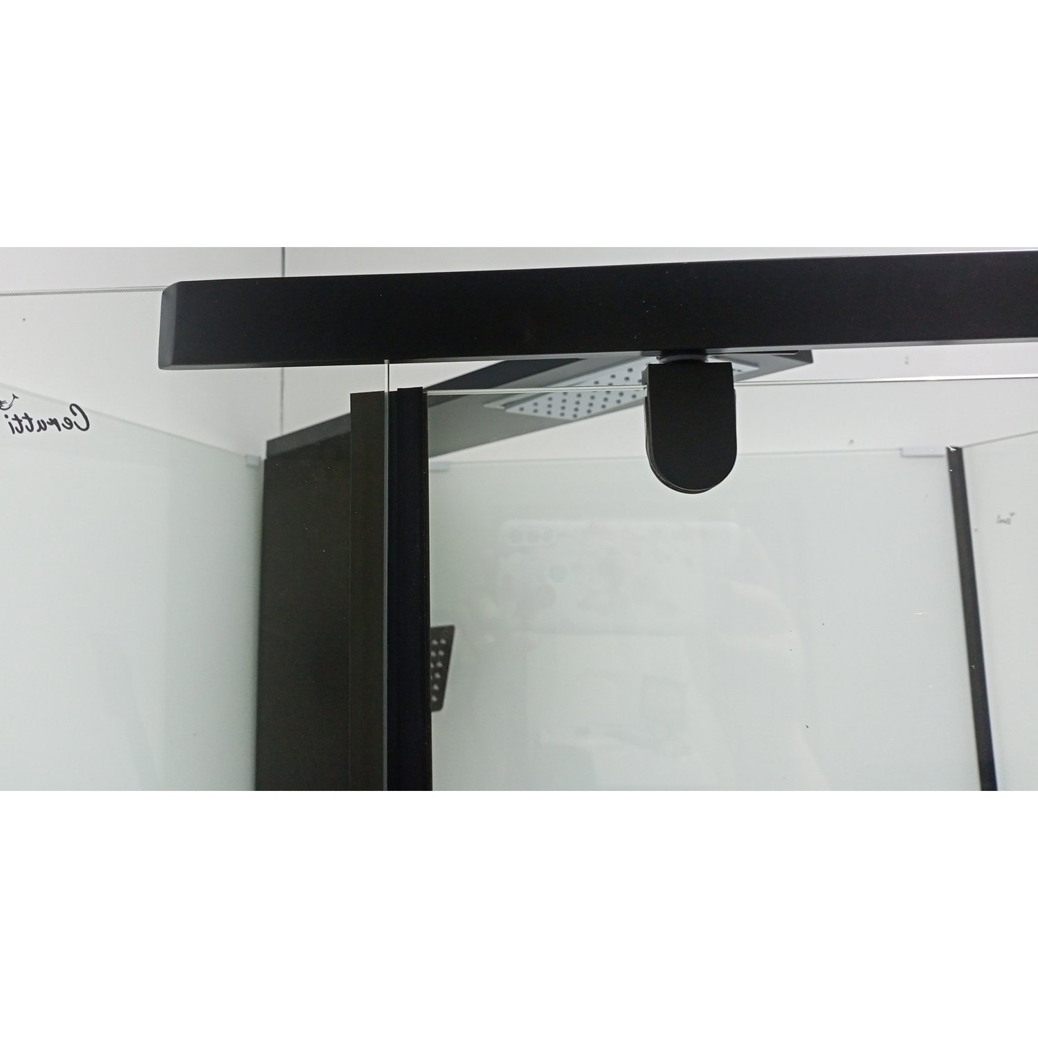 Душевая кабина CeruttiSPA Mimi 901T 90x90, стекло прозрачное, профиль черный, без крыши - фото 1