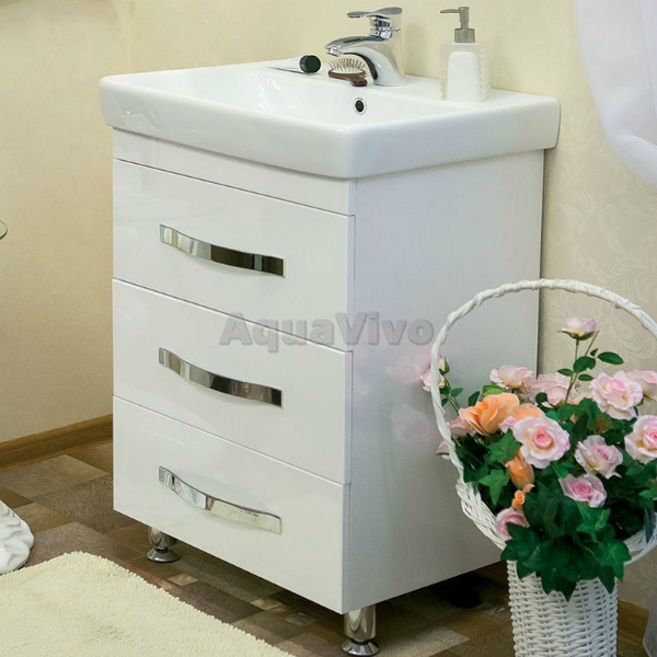 Мебель для ванной Sanflor Одри 60/2, напольная, цвет белый