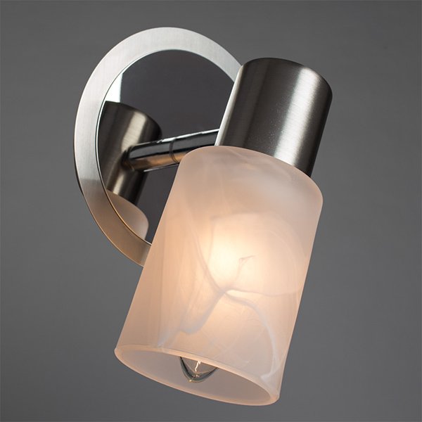 Спот Arte Lamp Cavalletta A4510AP-1SS, арматура серебро, плафон стекло белое, 11х18 см