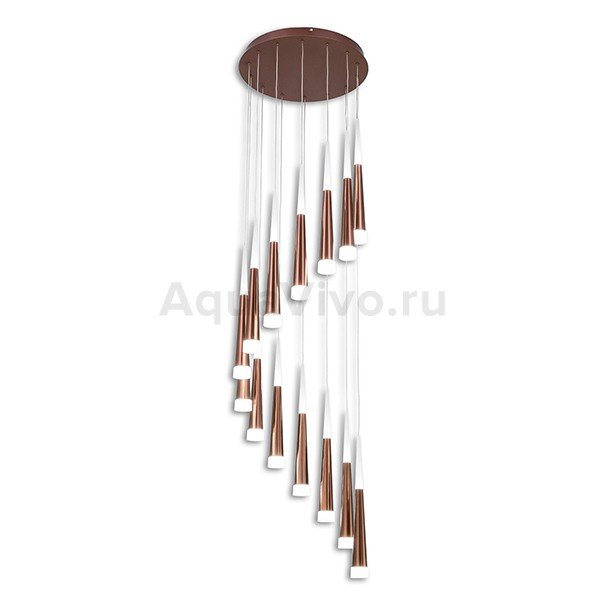 Подвесной светильник Citilux Вегас CL227143, арматура коричневая, плафоны полимер белый / коричневый, 45х45 см