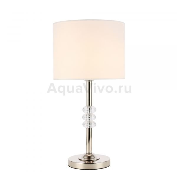 Прикроватная лампа ST Luce Enita SL1751.104.01, арматура металл / стекло, цвет никель, плафон текстиль, цвет белый