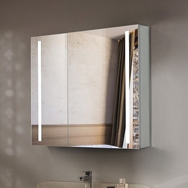 Шкаф-зеркало Esbano ES-2404 80x70, LED-подсветка, увеличение, розетка, инфракрасный выключатель - фото 1
