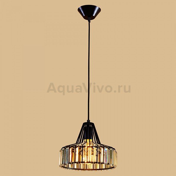Подвесной светильник Citilux Эдисон CL450211, арматура черная, плафон хрусталь прозрачный, 26х26 см - фото 1