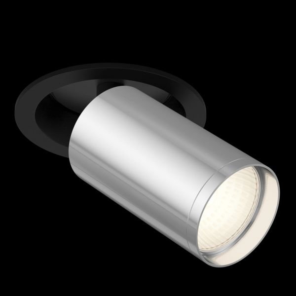 Встраиваемый светильник Maytoni Technical Focus S C048CL-U-1BS, арматура черная, плафон металл хром - фото 1