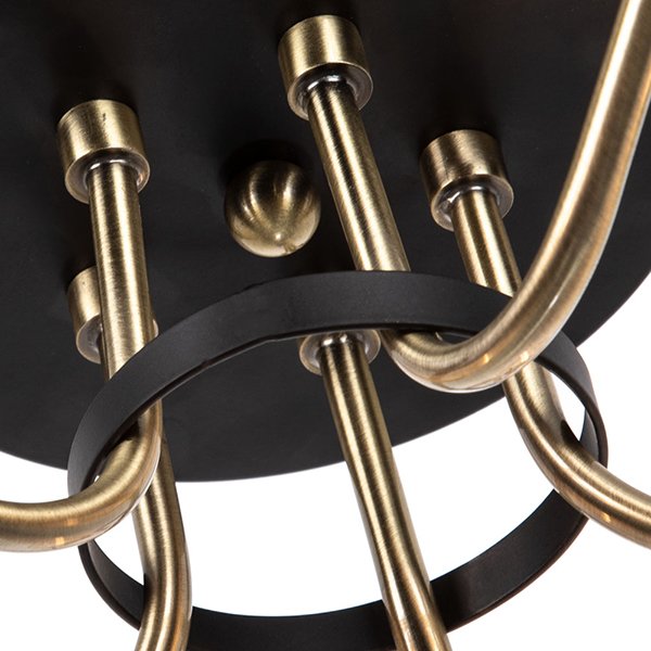 Подвесная люстра Arte Lamp Monica A3831PL-5AB, арматура бронза / черная, плафоны стекло янтарное, 63х63 см - фото 1