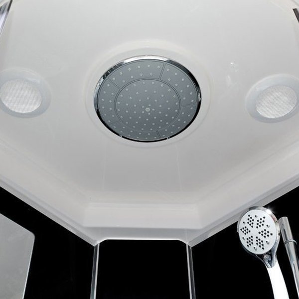 Душевая кабина Deto BM4510 Black 100x100, стекло матовое с узором, профиль хром глянцевый, с сенсорным управлением, с подсветкой - фото 1