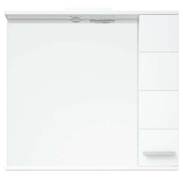 Шкаф-зеркало Corozo Денвер 80/С, правый, с подсветкой, цвет белый - фото 1