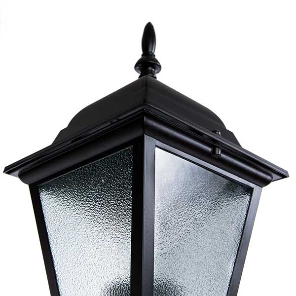 Наземный светильник Arte Lamp Bremen A1016PA-1BK, арматура черная, плафон стекло прозрачное, 15х15 см